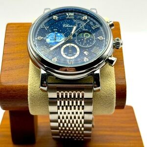 Starry Night watch with Stainless Steel Strap Chronograph Moon Phase
